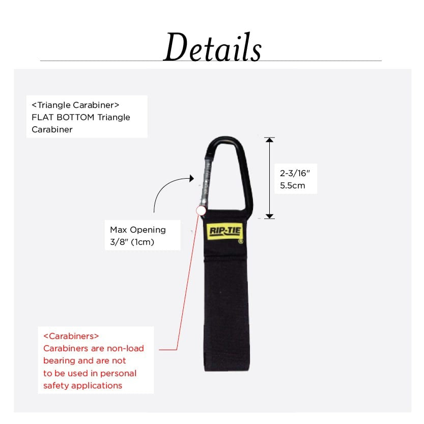 Rip-Tie CableCarrier with Black Triangle Carabiner